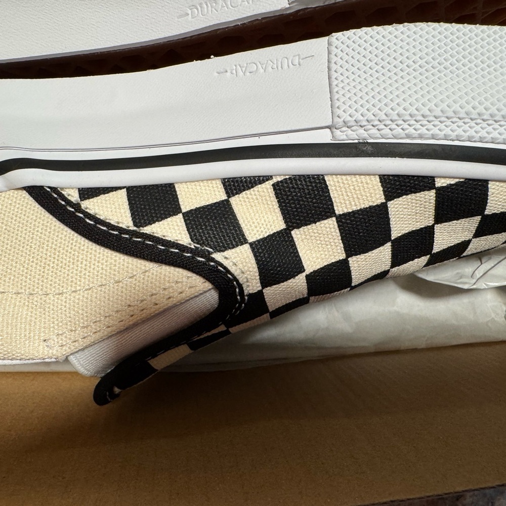 Vans Mens Slip-On Sneakers - Black and Cream Checkerboard 11.5 - Picture 10 of 12